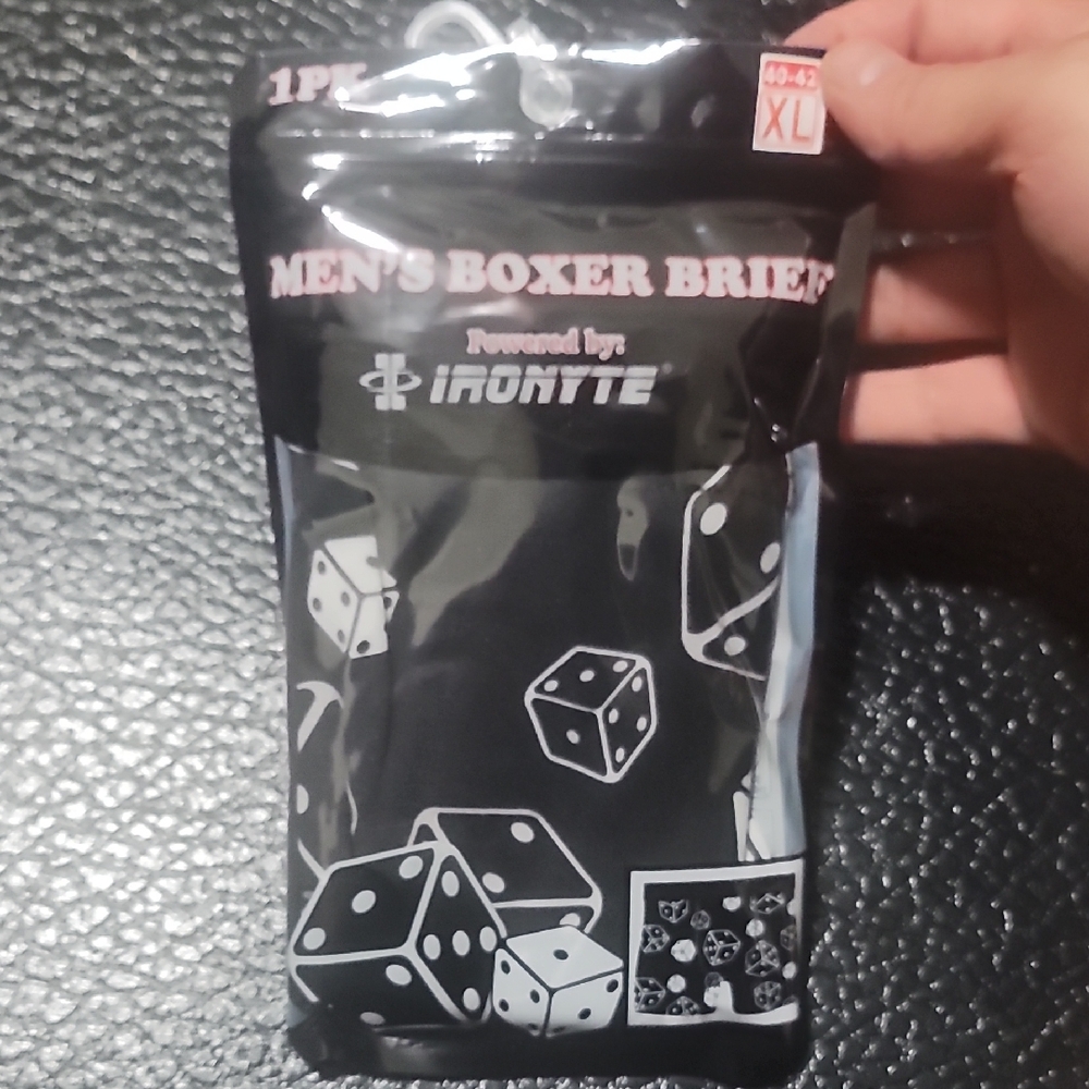 Ironte Men's Boxer Briefs Black with Dice Design